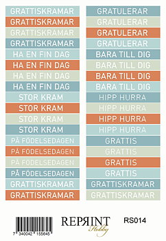 Stickers Reprint - The Beach Collection Text Svensk -  11x16 cm