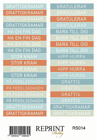 Stickers Reprint - The Beach Collection Text Svensk -  11x16 cm