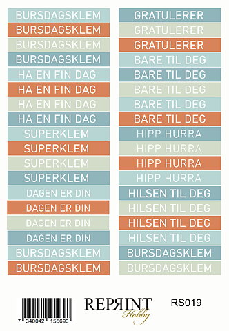 Stickers Reprint - The Beach Collection Text Norsk -  11x16 cm