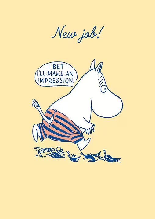 Mumin dubbelvikt kort - New job!