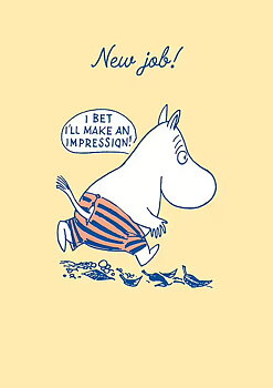 Mumin dubbelvikt kort - New job!