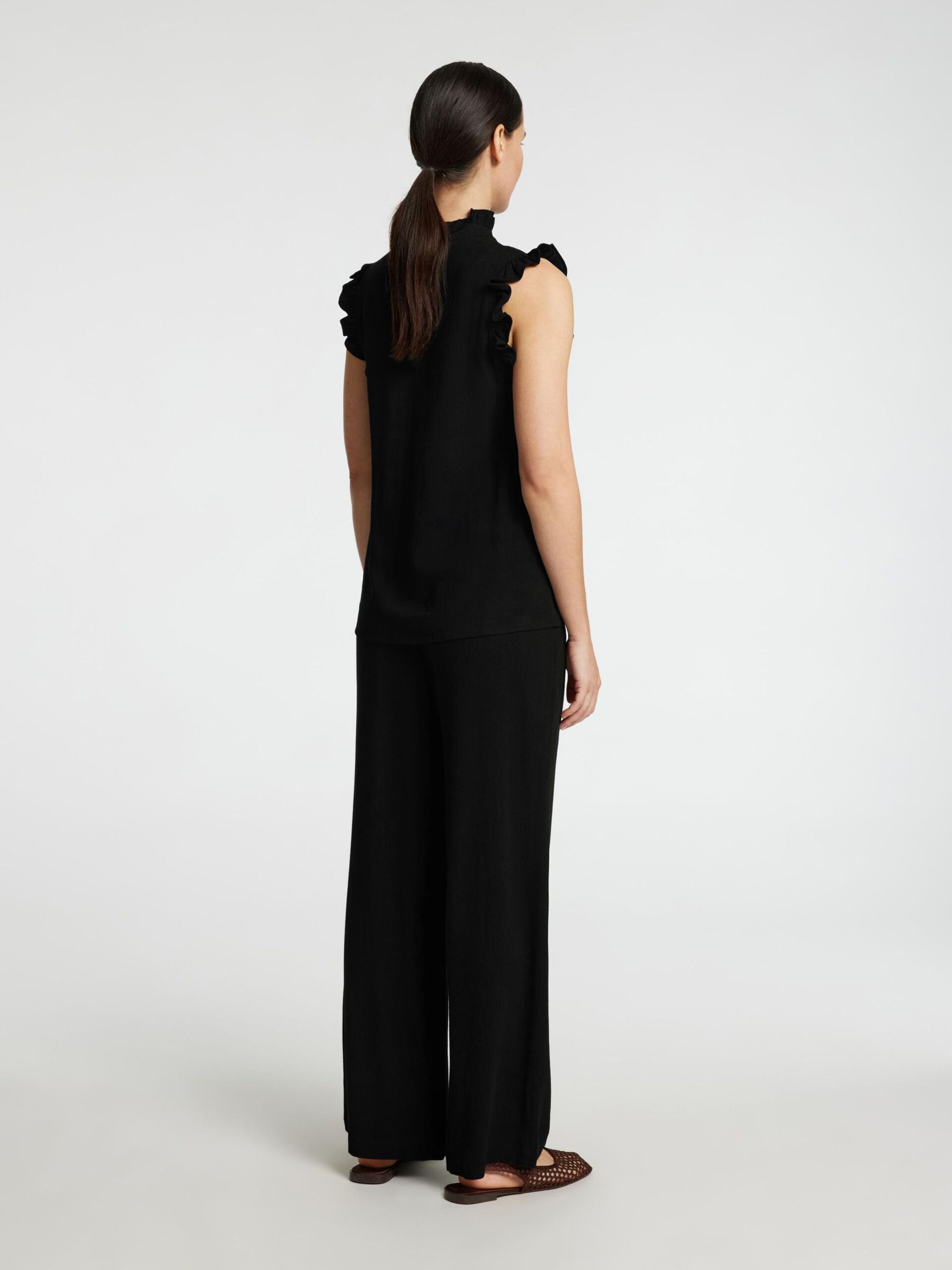 Selected Femme Viva Ruffle Top Black - 4