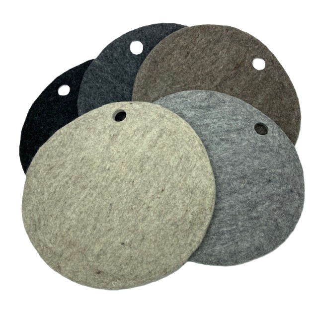Wooldesign huovutettu villainen istuintyyny, 36 cm, 4-pack, musta harmaa - 5