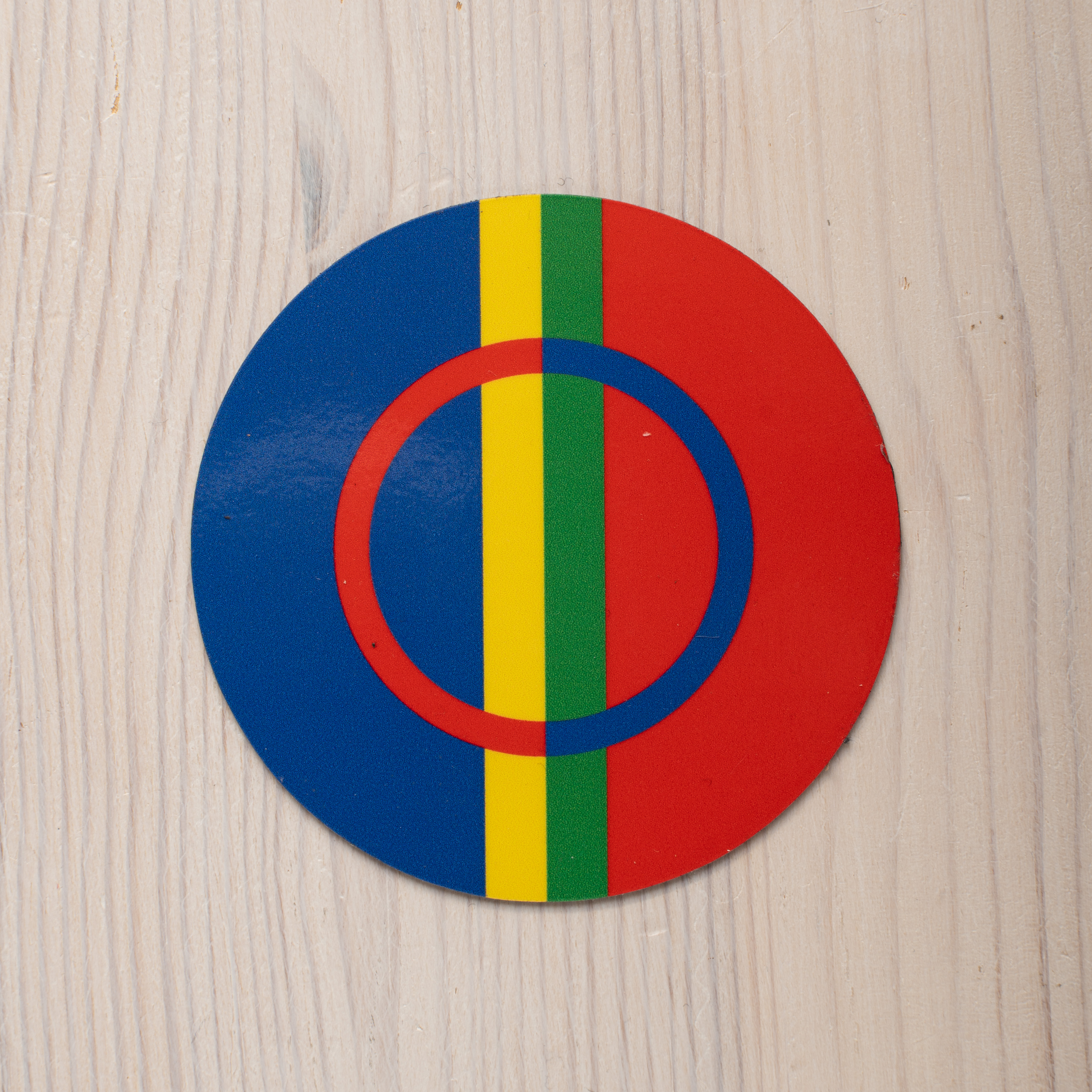 Kühlschrankmagnet Sápmi-Flagge rund