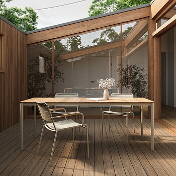 Stol Matic teak / sand metall Cinas