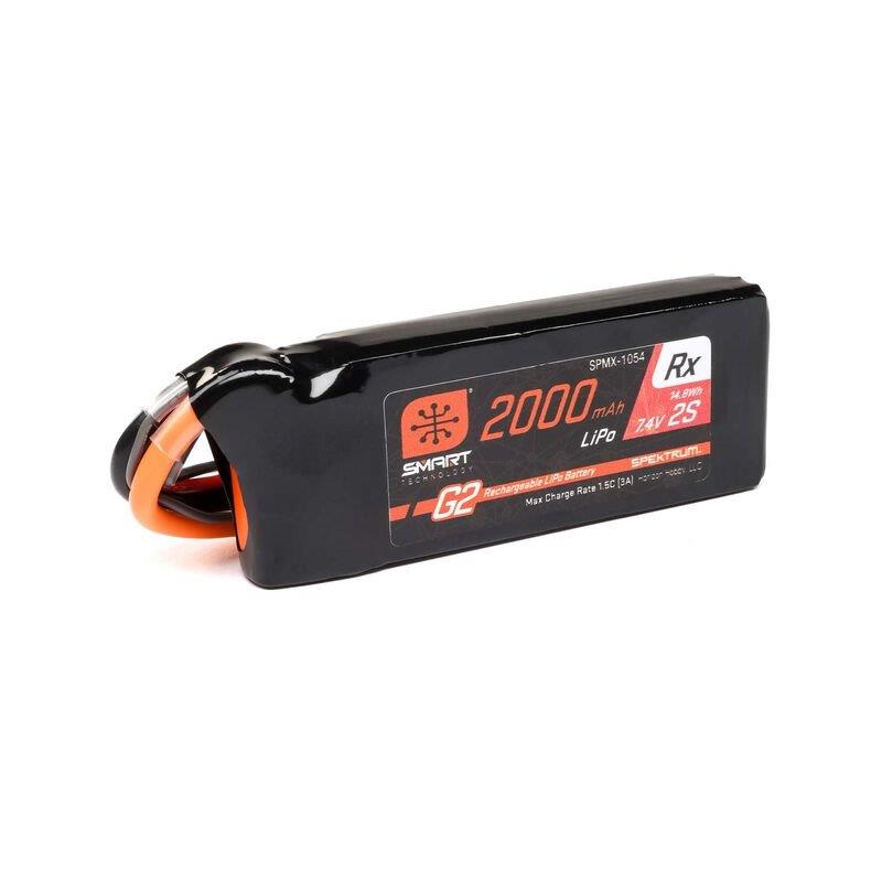 Spektrum 7.4V 2000mAh 2S 15C Smart G2 Receiver LiPo Battery: IC3 - 3