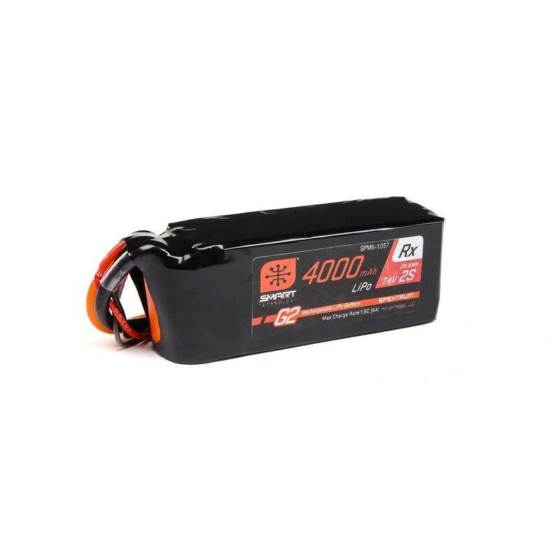 Spektrum 7.4V 4000mAh 2S 15C Smart G2 Receiver LiPo Battery: IC3 - 3