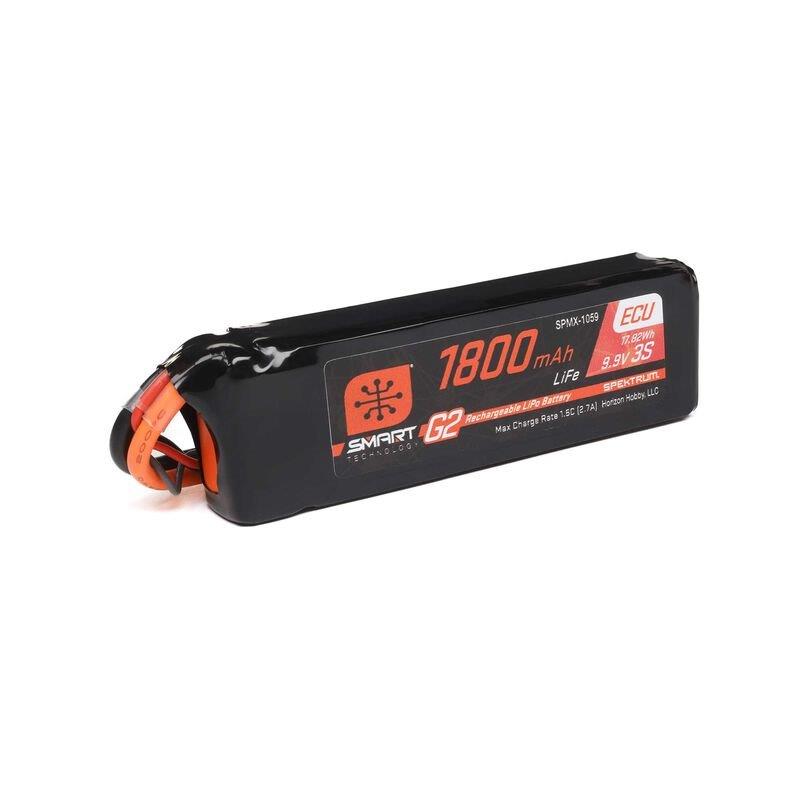Spektrum 11.1V 1800mAh 3S 10C Smart G2 ECU LiFe Battery: IC3 - 3