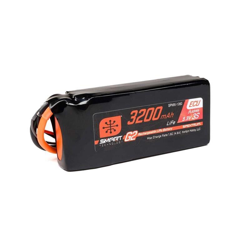 Spektrum 9.9V 3200mAh 3S 10C Smart G2 ECU LiFe Battery: IC3 - 2