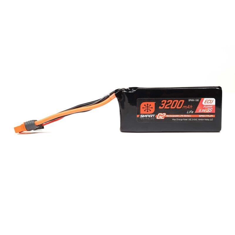 Spektrum 9.9V 3200mAh 3S 10C Smart G2 ECU LiFe Battery: IC3 - 3