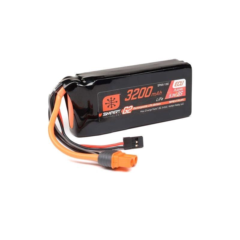 Spektrum 9.9V 3200mAh 3S 10C Smart G2 ECU LiFe Battery: IC3 - 4