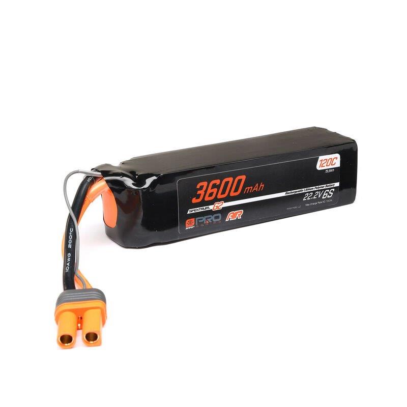 Spektrum 22.2V 3600mAh 6S 120C Smart G2 Pro Air LiPo Battery: IC5