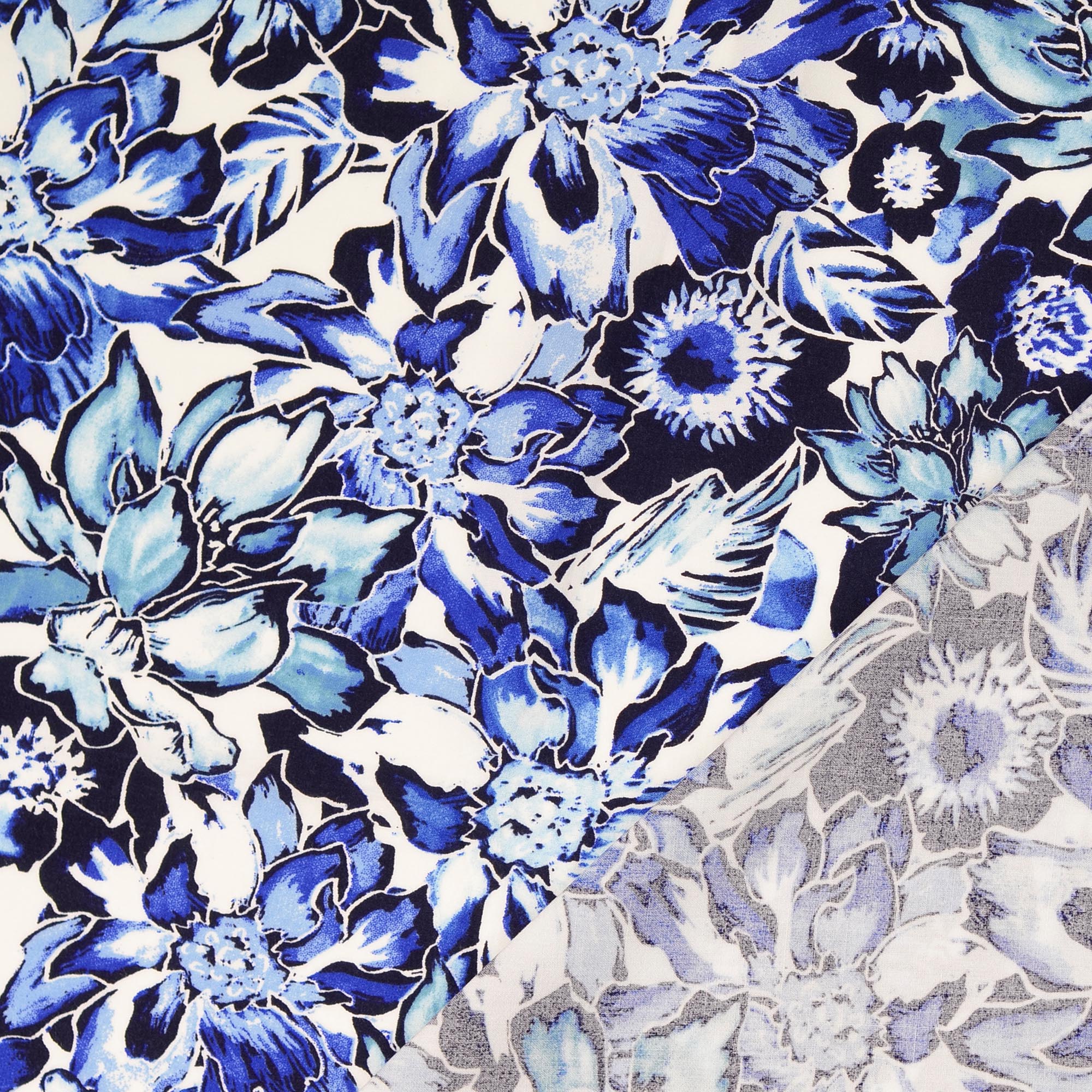 VISCOSE - FLOWER BLUE - 3