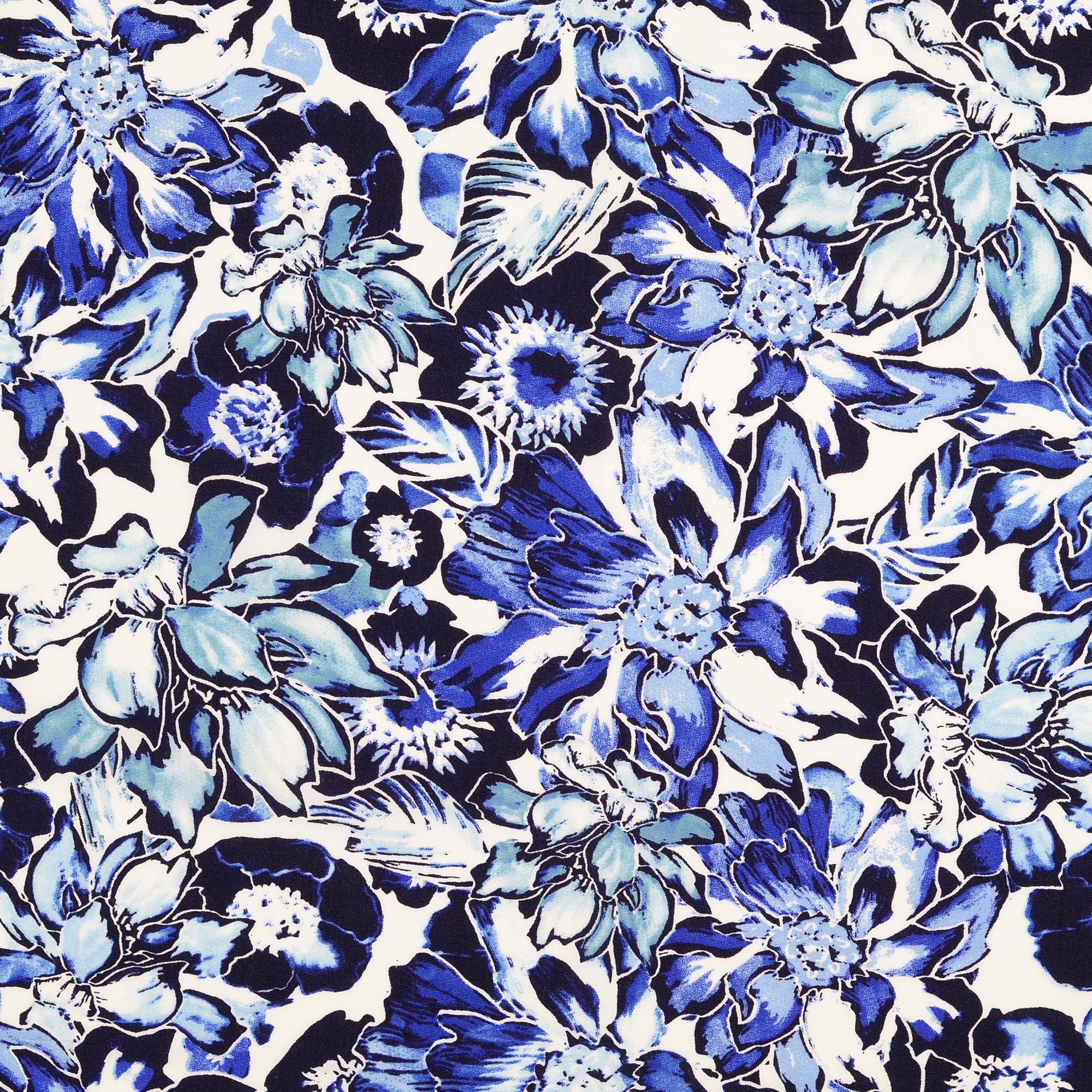 VISCOSE - FLOWER BLUE