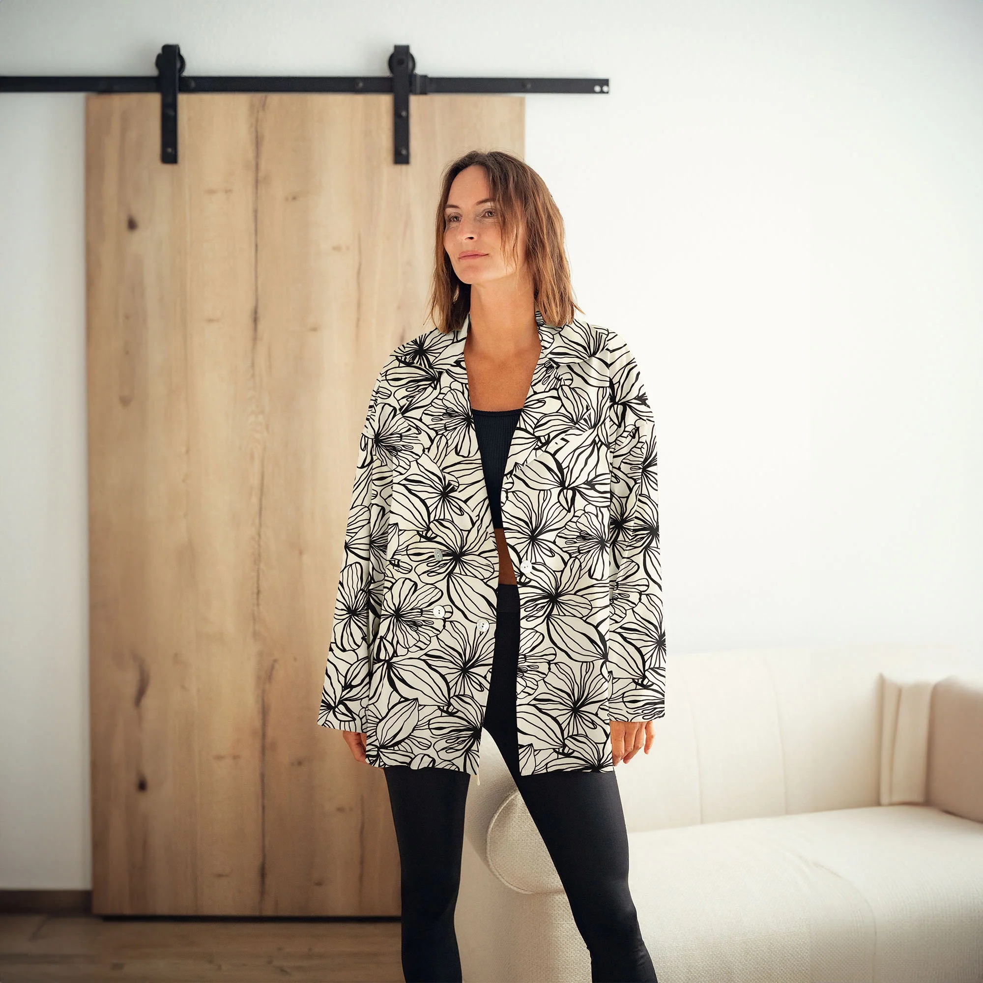VISCOSE -  FLORALS BLACK - 4