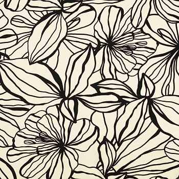 VISCOSE -  FLORALS BLACK