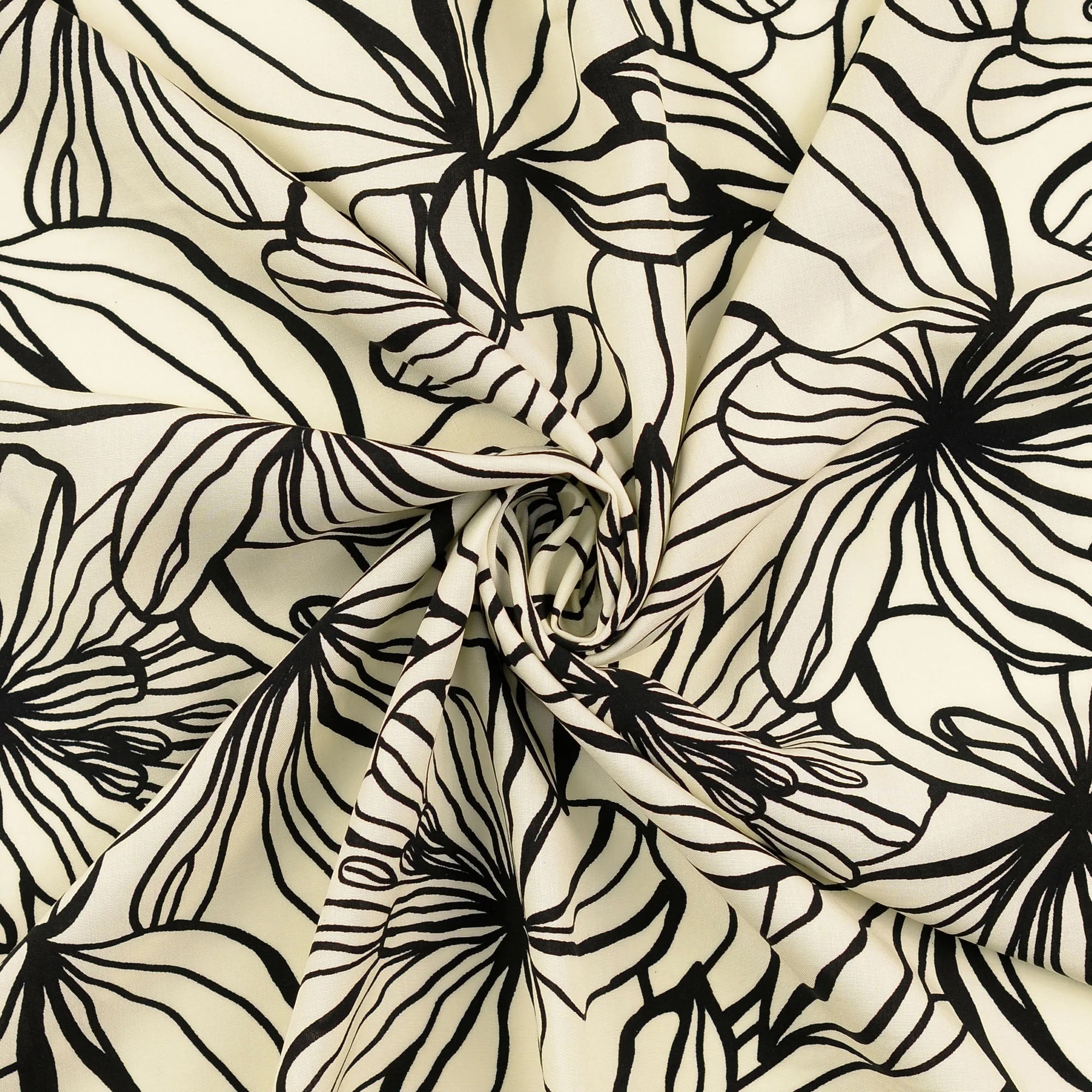 VISCOSE -  FLORALS BLACK - 2