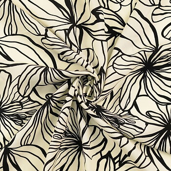 VISCOSE -  FLORALS BLACK
