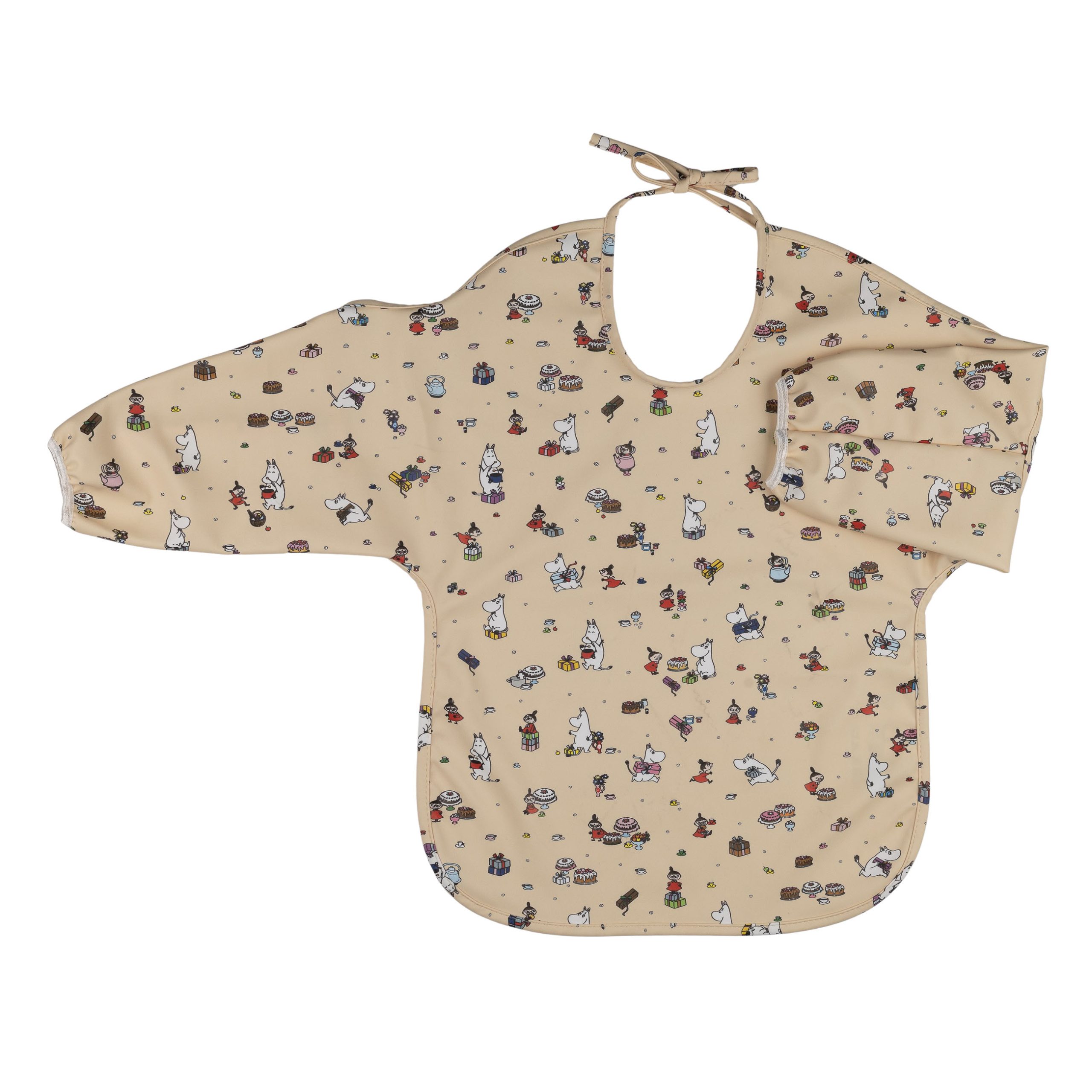 Moomin Picnic Bib with sleeves beige