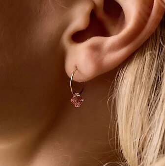 Korvarengas Titanium 14mm Bicone Light Rose Korvarengas Titanium 14mm Bicone Light Rose