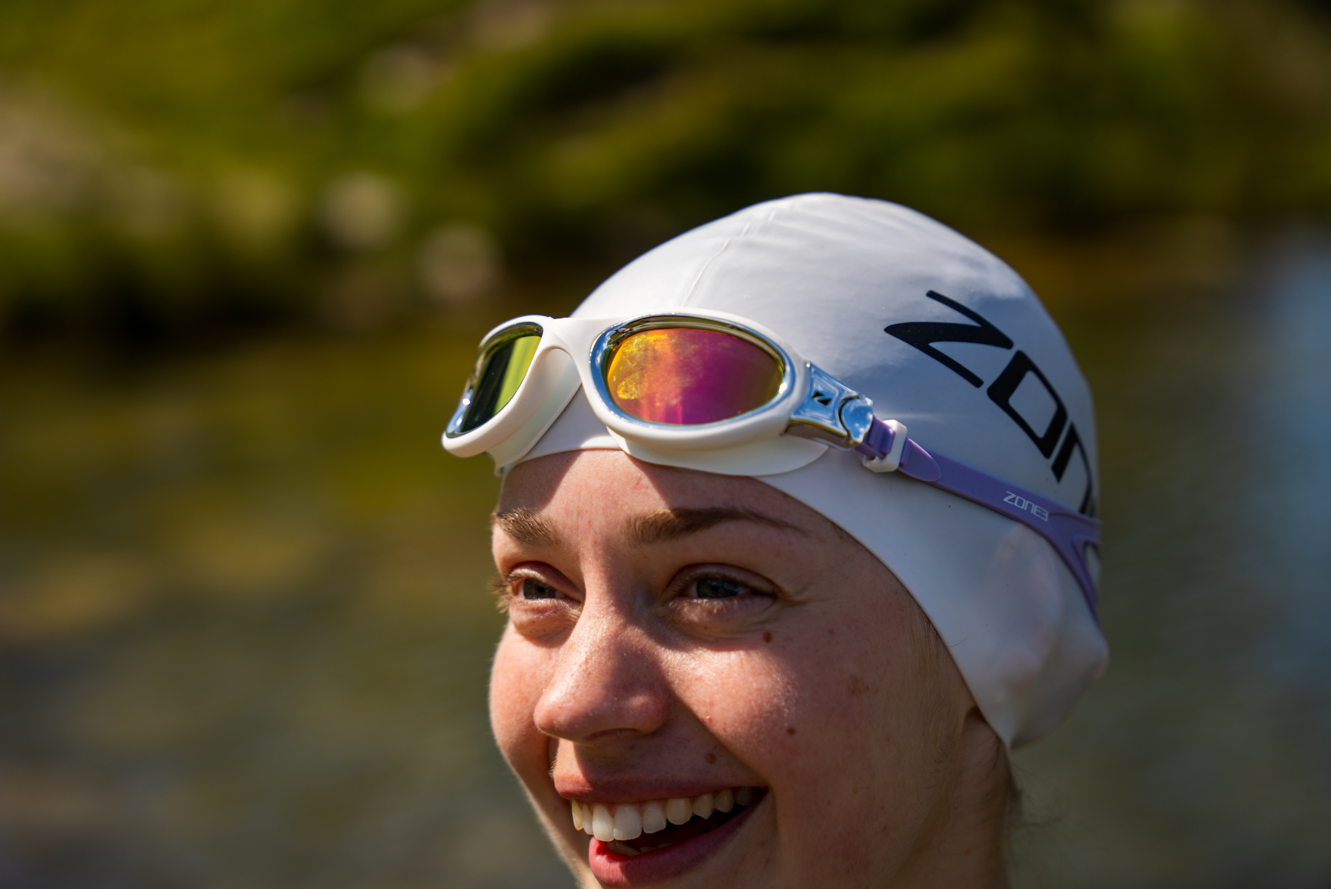 Zone3 Venator-X Swimming Goggles - White/Lilac - Gold/Polarized - 4