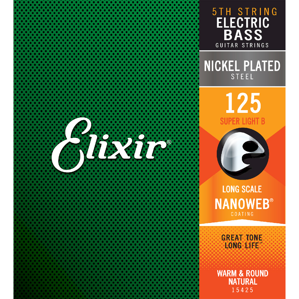 Elixir Nanoweb  Elbas Lös Sträng 125 (Long scale)