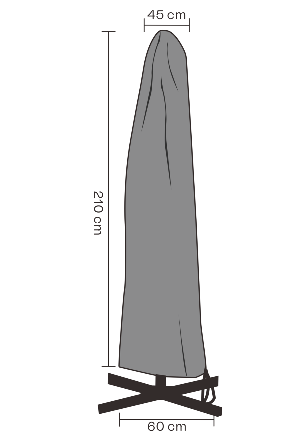 MÖBELSKYDD PARASOLL 210x60/45 SVART