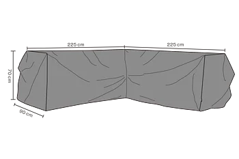 MÖBELSKYDD HÖRNSOFFA 225/225x70 SVART