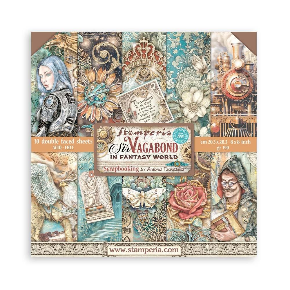 Stamperia - Sir Vagabond In Fantasy World, 10 Desing - 10 olika dubbelsidiga ark 8x8