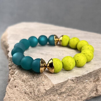 IAMLUND Bridge armband lime/turkos