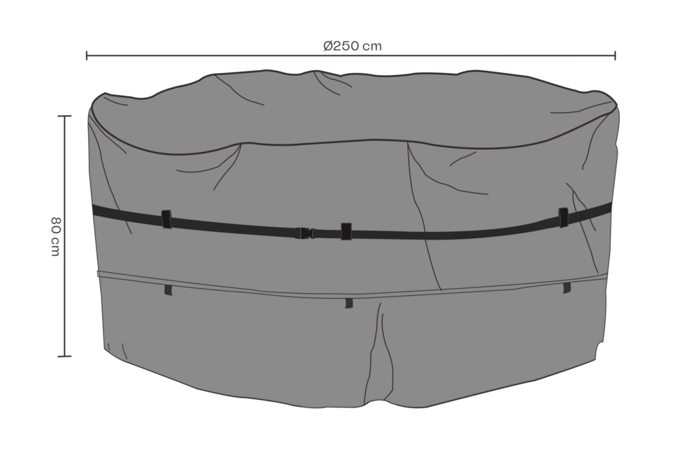 MÖBELSKYDD MATGRUPP SVART  Ø250 CM