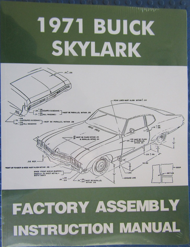 1971 Buick Skylark Factory Assembly Instruction Manual
