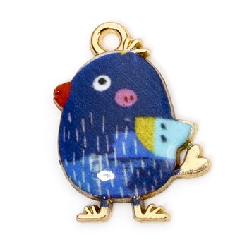 Charm Enameld  easter chicken, Blue