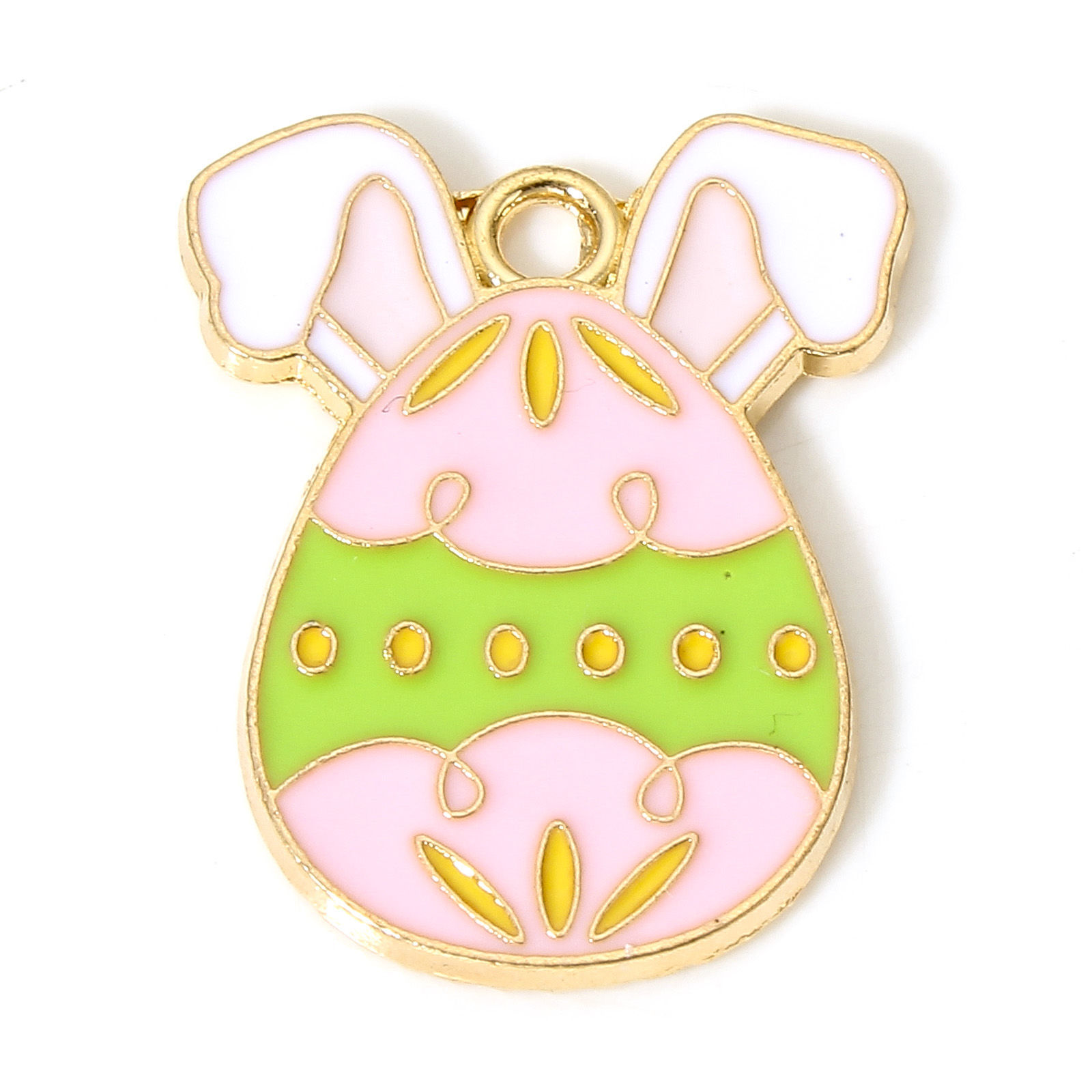 Charm Enameld  easter egg Bunny, Pink