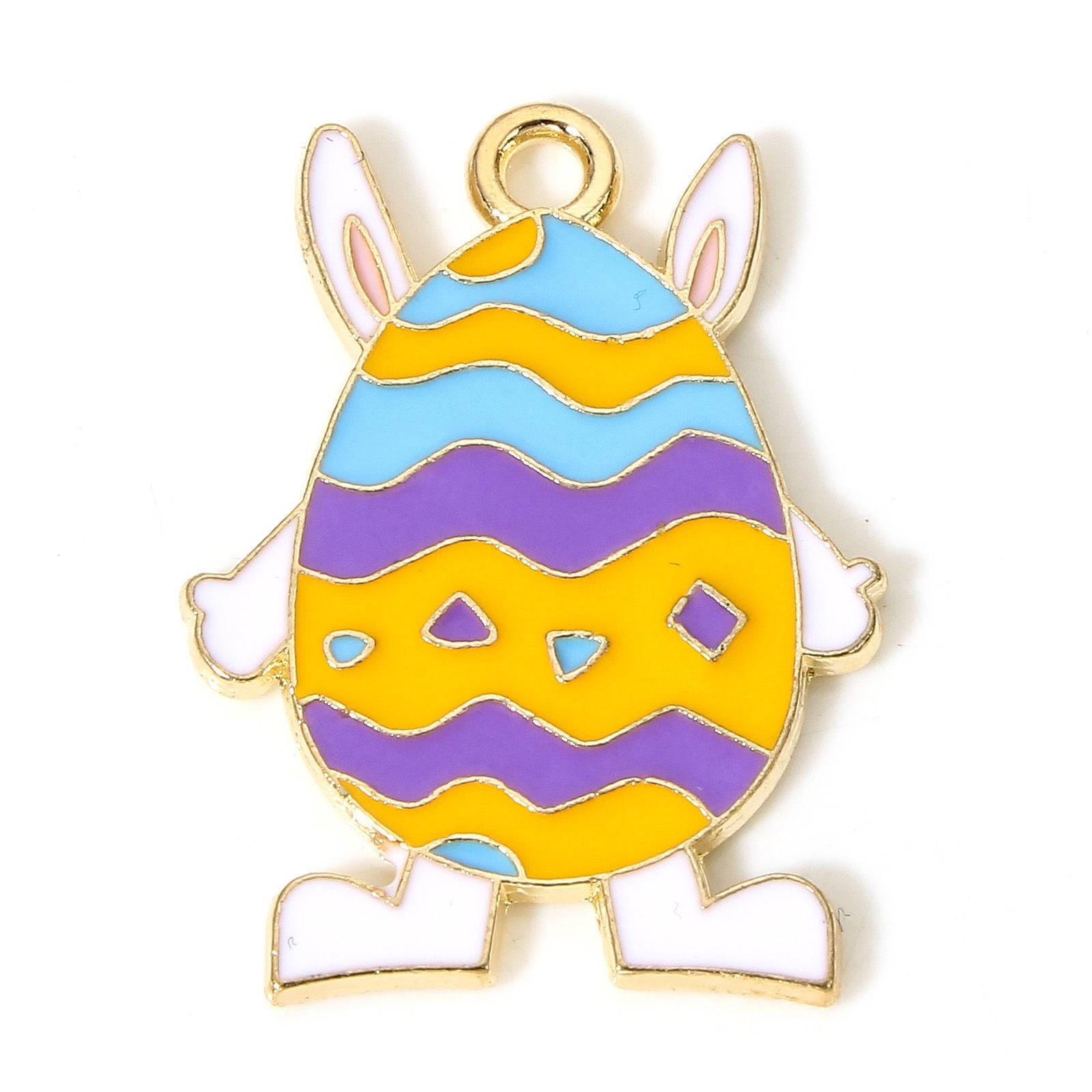 Charm Enameld  easter egg Bunny, mixed