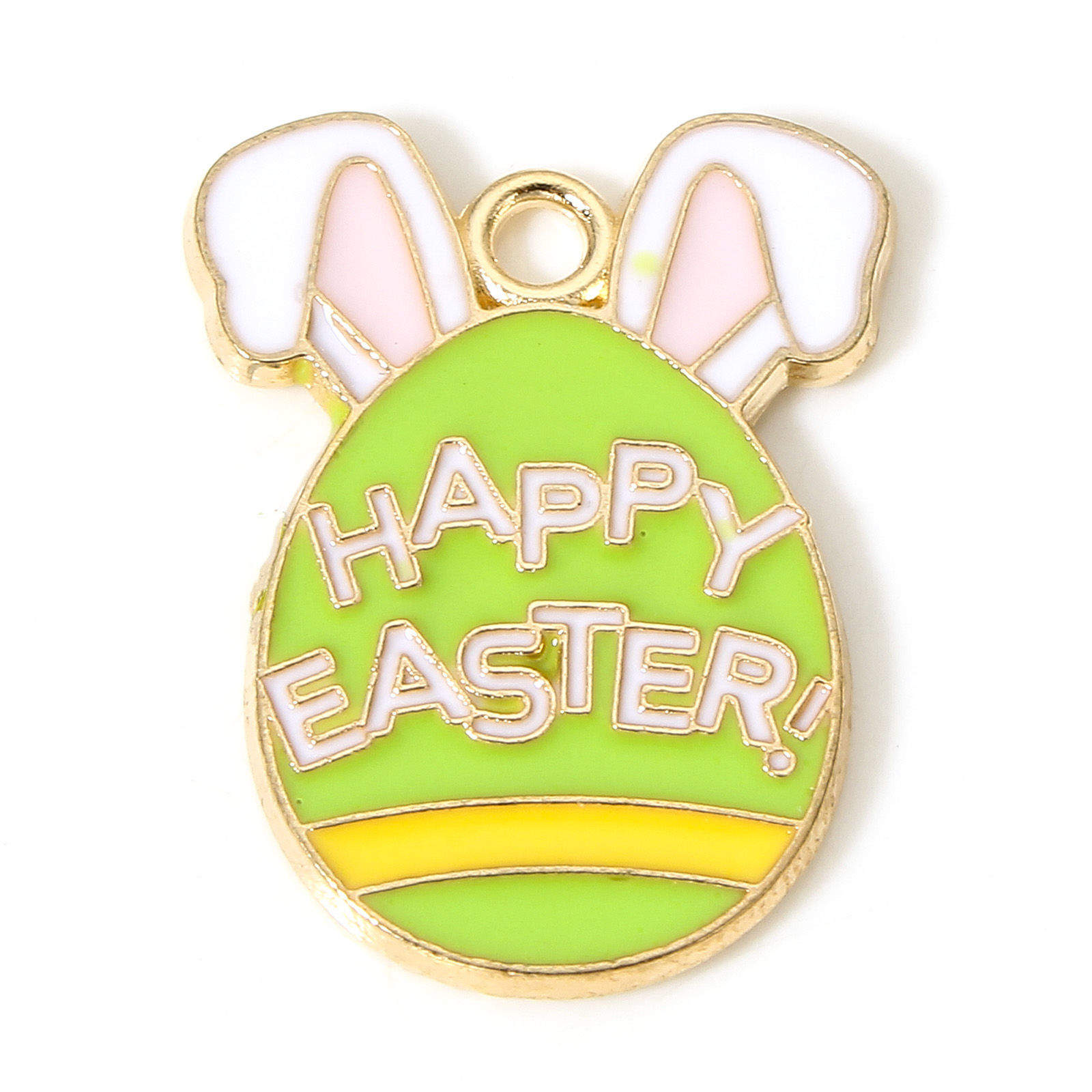 Charm Enameld  easter egg Bunny,  Happy Easter