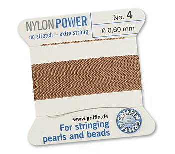Griffin Nylon Power beige pärltråd välj storlek
