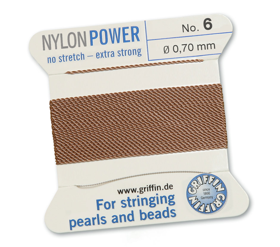 Griffin Nylon Power beige pärltråd välj storlek - 3