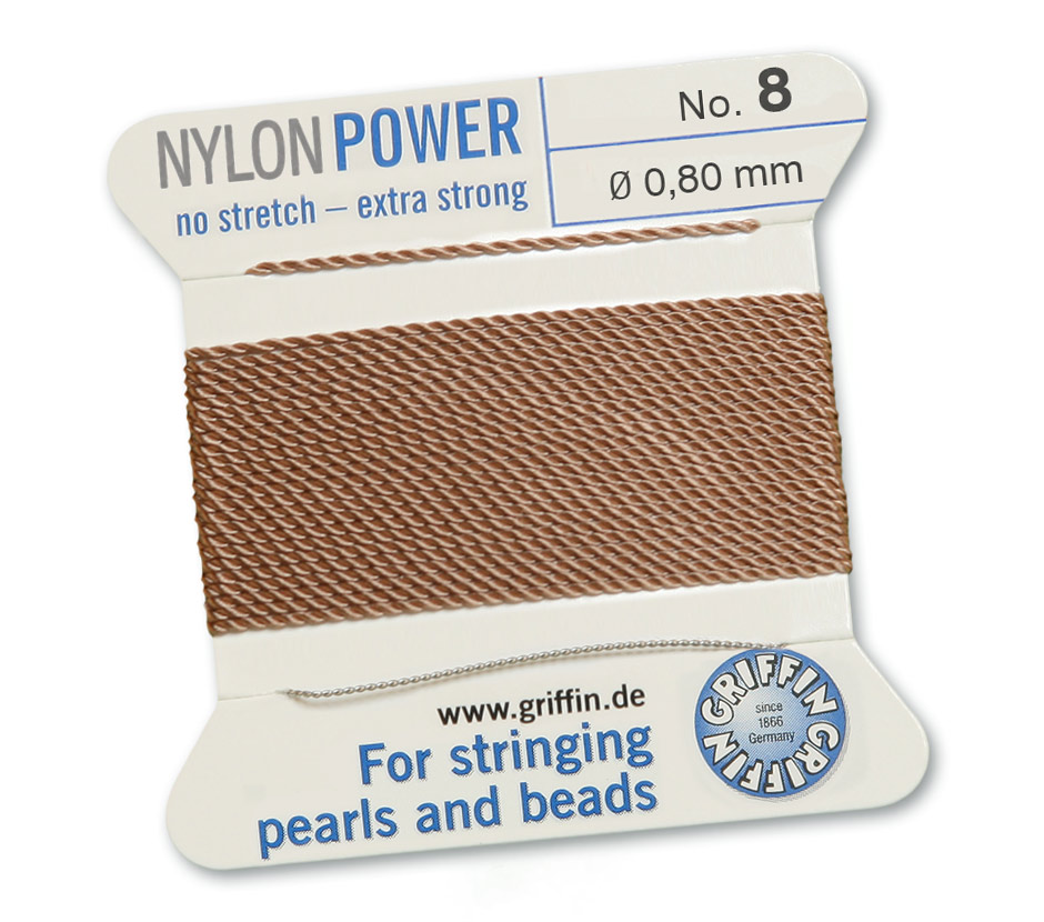 Griffin Nylon Power beige pärltråd välj storlek - 4