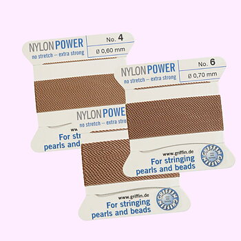 Griffin Nylon Power beige pärltråd välj storlek