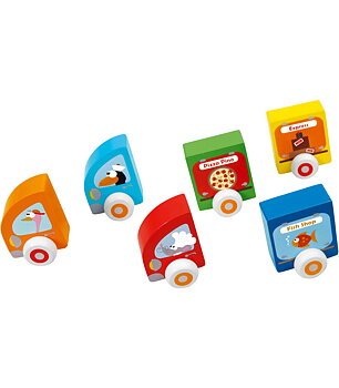 Scratch Bilar magnetiska pizza/fisk/express