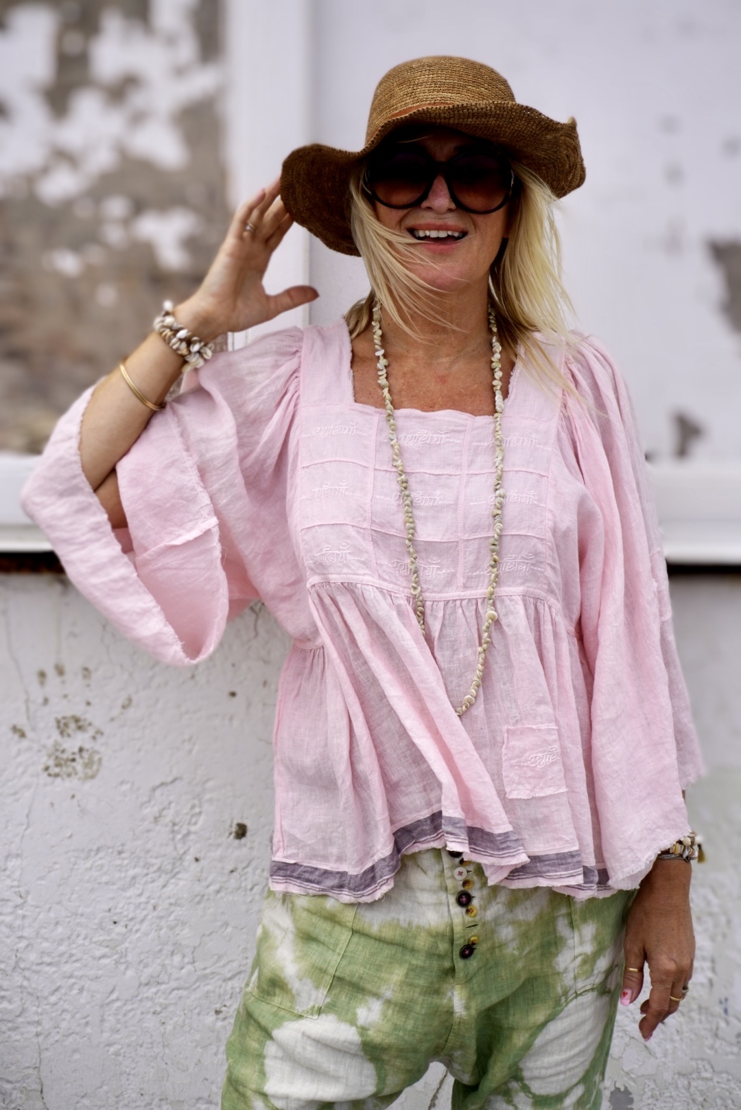 LINEN TOP HAPPINESS IBIZA PINK 