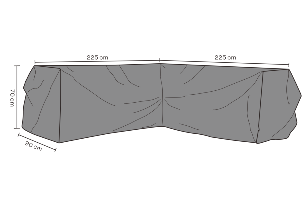 MÖBELSKYDD HÖRNSOFFA 225/295x70 SVART