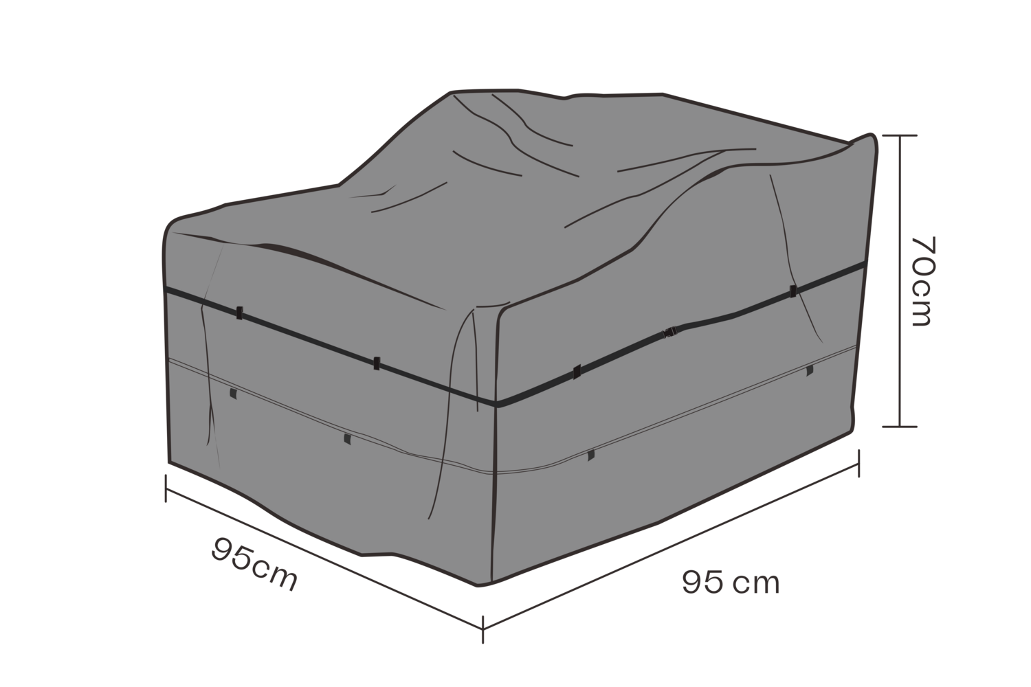 MÖBELSKYDD FÅTÖLJ 95x95 SVART