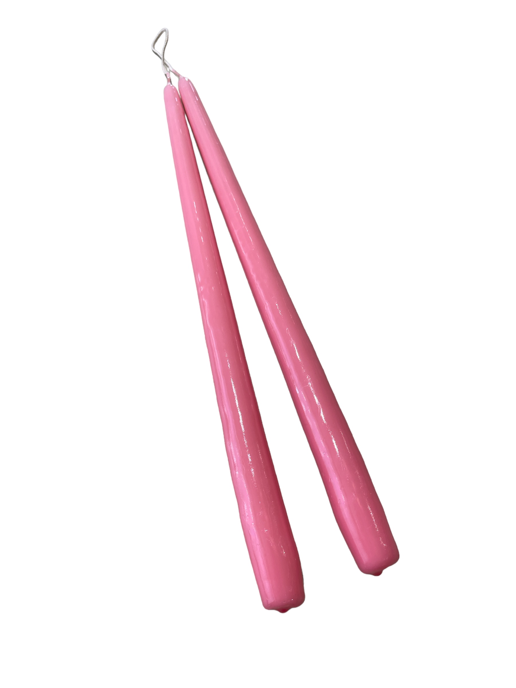 Antique candle Light pink lacquer 35cm