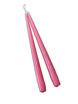 Antique candle Light pink lacquer 35cm