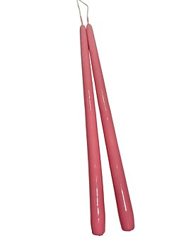 Antique candle Light pink lacquer 35cm