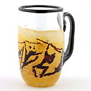 Kjell Engman (Safari 1994) Yellow/Brown Art Glass Tankard 15 cm <with Box> (2)