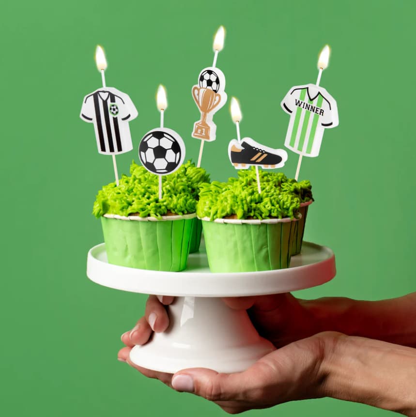 Tårtljus - Fotbollsfest  5-pack -1