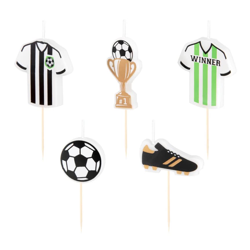 Tårtljus - Fotbollsfest  5-pack